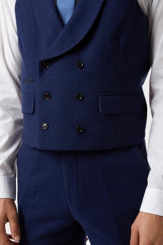 Burton Harry Brown Slim Fit Navy Tweed Suit Waistcoat 5