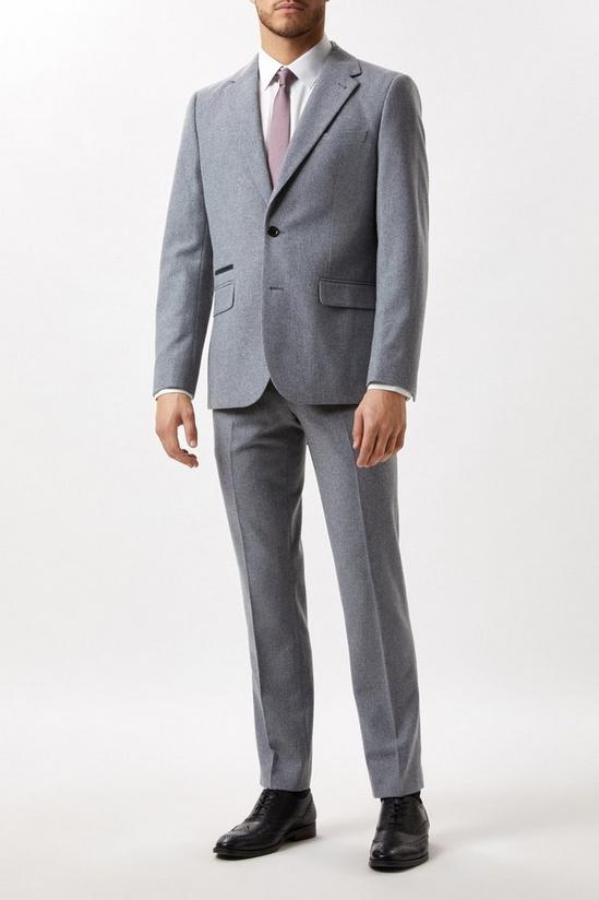 Burton Slim Fit Grey Tweed Suit Jacket 1
