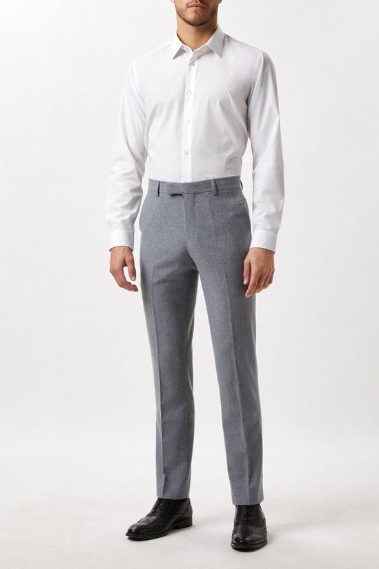Burton Slim Fit Grey Tweed Suit Trousers 1