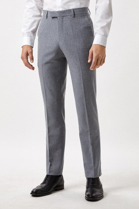 Burton Slim Fit Grey Tweed Suit Trousers 2