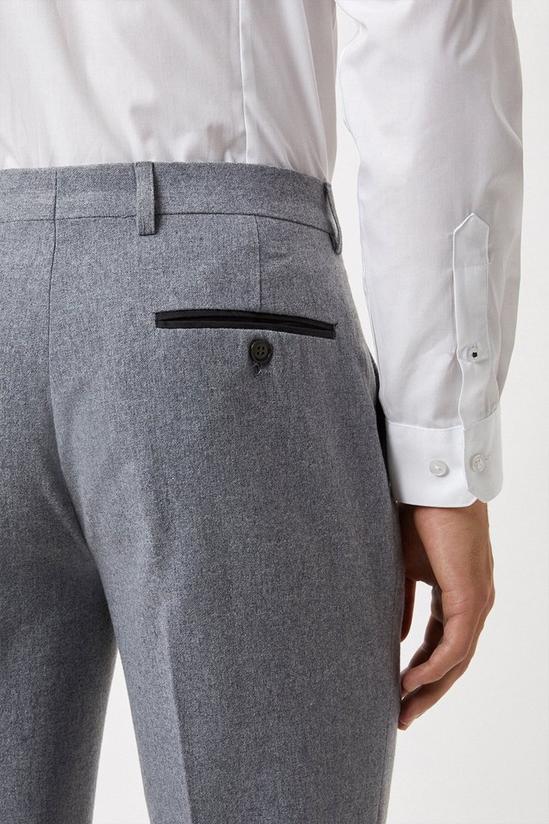 Burton Slim Fit Grey Tweed Suit Trousers 4