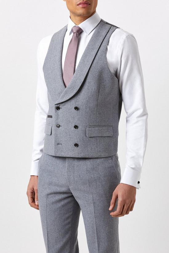 Burton Slim Fit Grey Tweed Suit Waistcoat 1