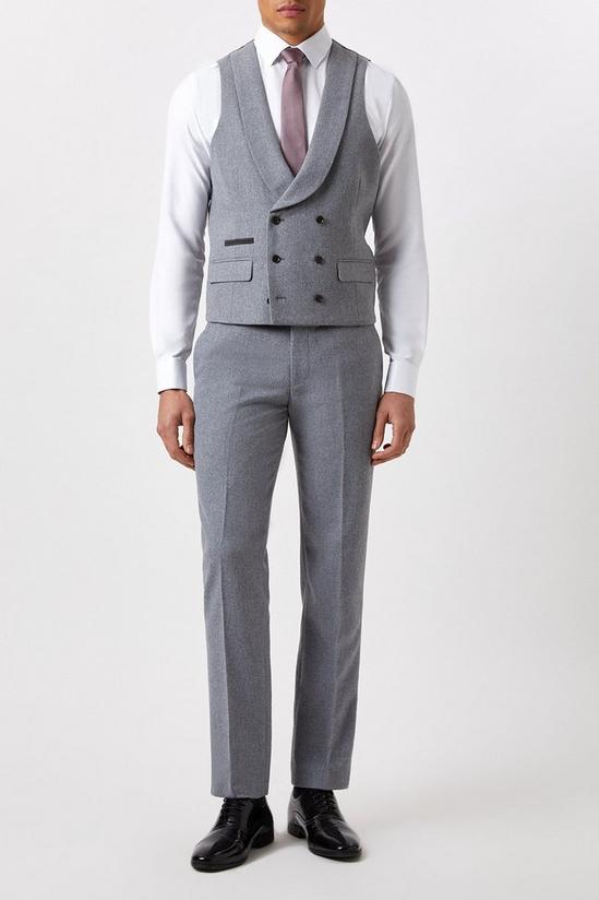 Burton Slim Fit Grey Tweed Suit Waistcoat 2