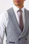 Burton Slim Fit Grey Tweed Suit Waistcoat thumbnail 4