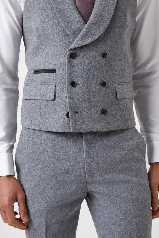 Burton Slim Fit Grey Tweed Suit Waistcoat 6