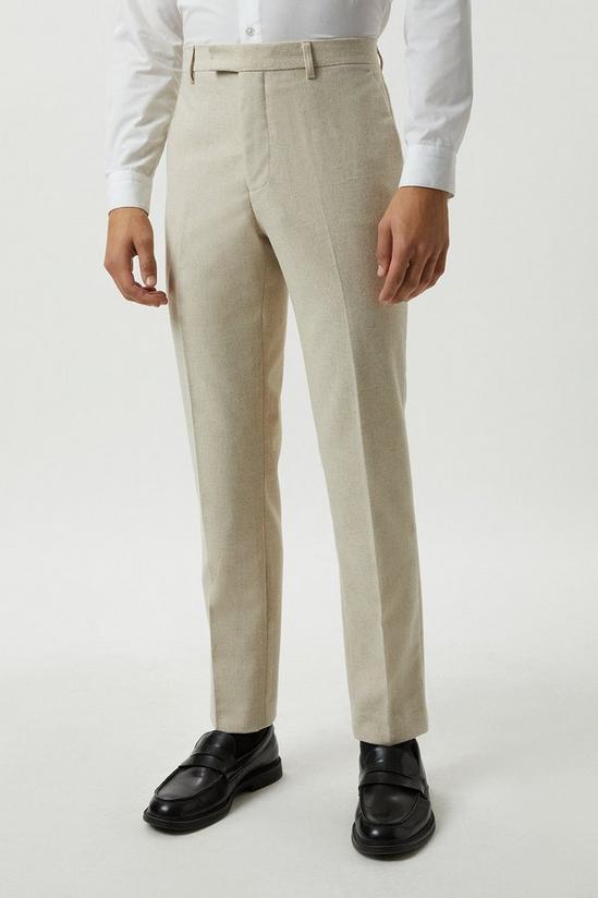 Burton Slim Fit Neutral Tweed Suit Trousers 1