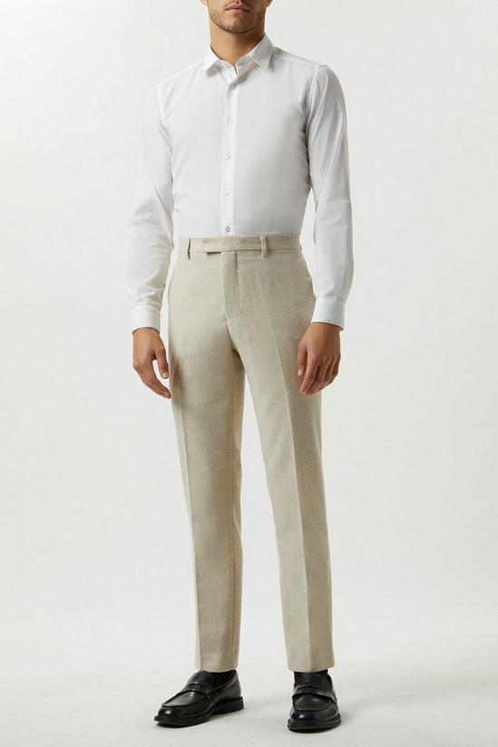 Burton Slim Fit Neutral Tweed Suit Trousers 2
