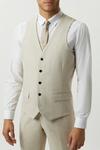 Burton Slim Fit Neutral Tweed Suit Waistcoat thumbnail 1