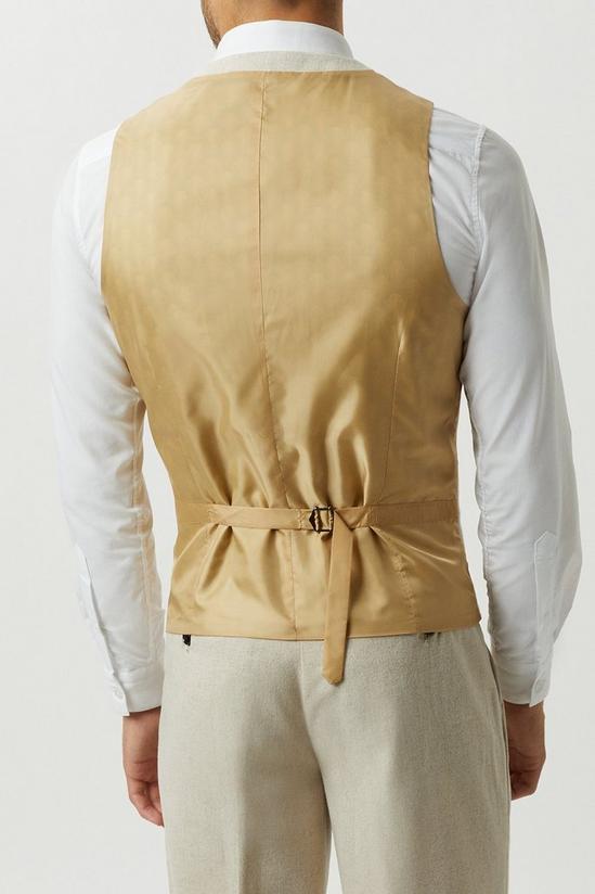 Burton Slim Fit Neutral Tweed Suit Waistcoat 3