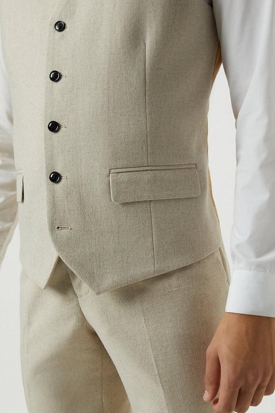 Burton Slim Fit Neutral Tweed Suit Waistcoat 6