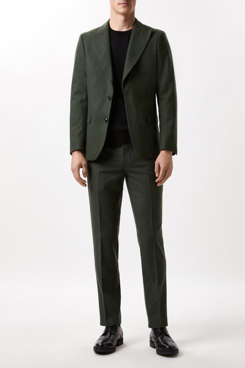 Mens Slim Fit Green Tweed Suit Jacket product