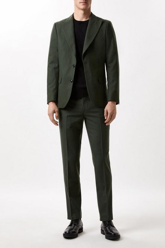 Burton Slim Fit Green Tweed Suit Jacket 1