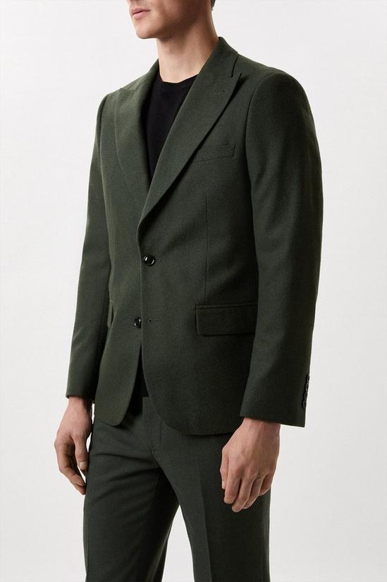 Burton Slim Fit Green Tweed Suit Jacket 2