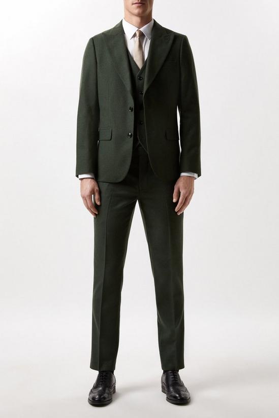 Burton Slim Fit Green Tweed Suit Waistcoat 2
