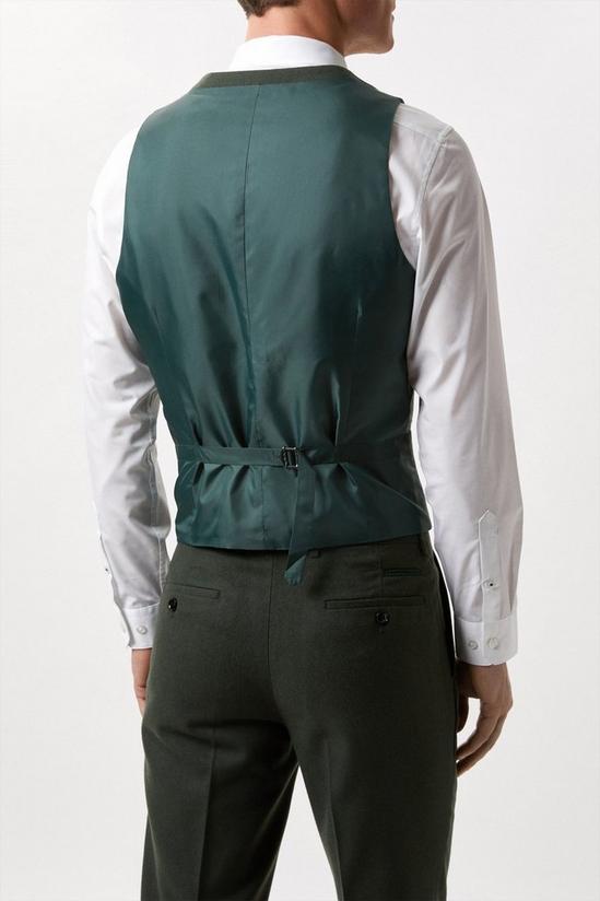 Burton Slim Fit Green Tweed Suit Waistcoat 3