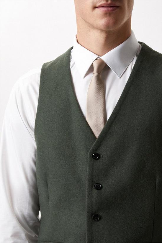 Burton Slim Fit Green Tweed Suit Waistcoat 4