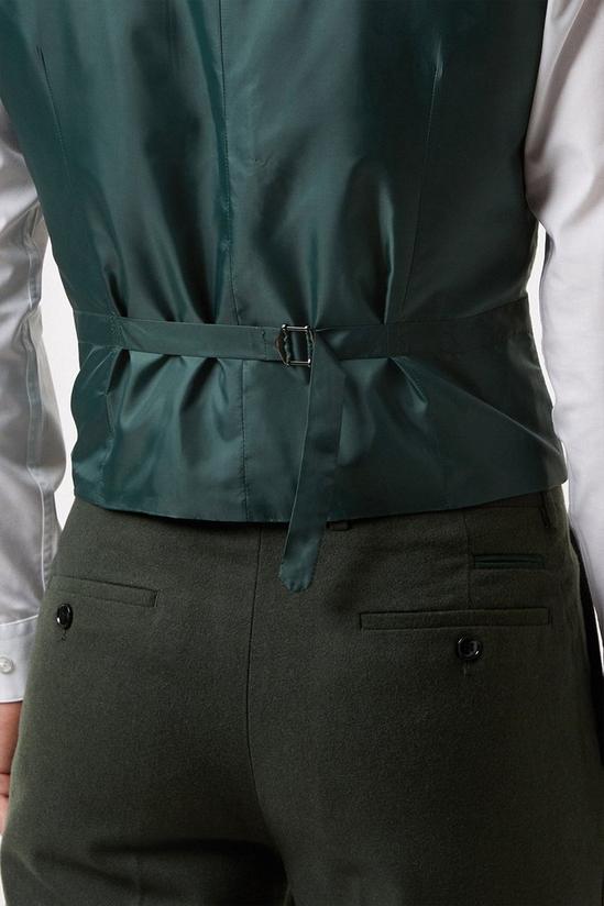 Burton Slim Fit Green Tweed Suit Waistcoat 6