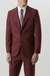 Burton Slim Fit Burgundy Tweed Suit Jacket thumbnail 2