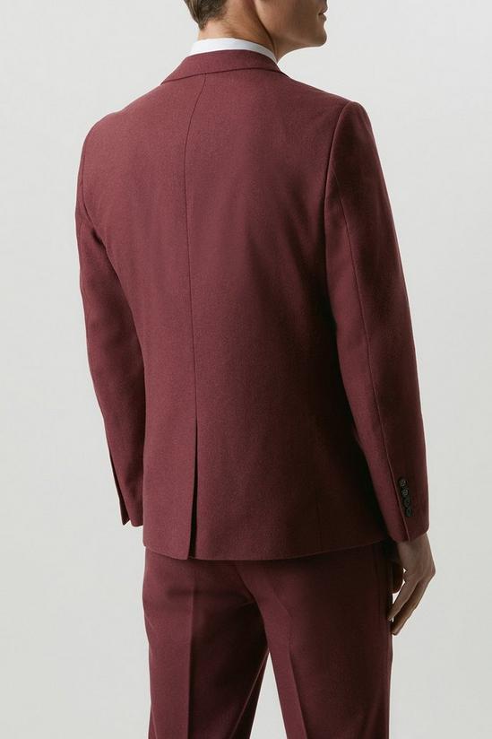 Burton Slim Fit Burgundy Tweed Suit Jacket 3