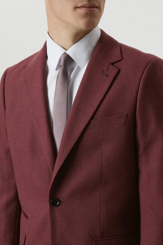 Burton Slim Fit Burgundy Tweed Suit Jacket 4