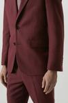 Burton Slim Fit Burgundy Tweed Suit Jacket thumbnail 6