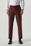 Burton Slim Fit Burgundy Tweed Suit Trousers thumbnail 1