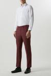 Burton Slim Fit Burgundy Tweed Suit Trousers thumbnail 2