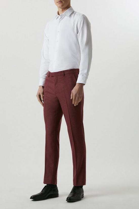 Burton Slim Fit Burgundy Tweed Suit Trousers 2