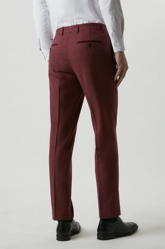 Burton Slim Fit Burgundy Tweed Suit Trousers 3