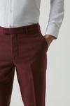 Burton Slim Fit Burgundy Tweed Suit Trousers thumbnail 4