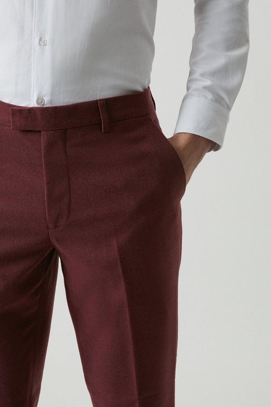 Burton Slim Fit Burgundy Tweed Suit Trousers 4