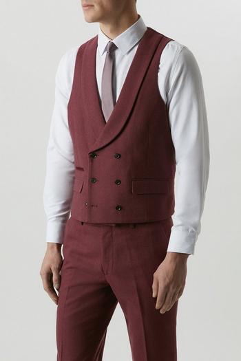 Related Product Slim Fit Burgundy Tweed Suit Waistcoat