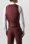 Burton Slim Fit Burgundy Tweed Suit Waistcoat thumbnail 3