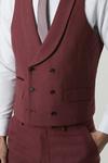 Burton Slim Fit Burgundy Tweed Suit Waistcoat thumbnail 4