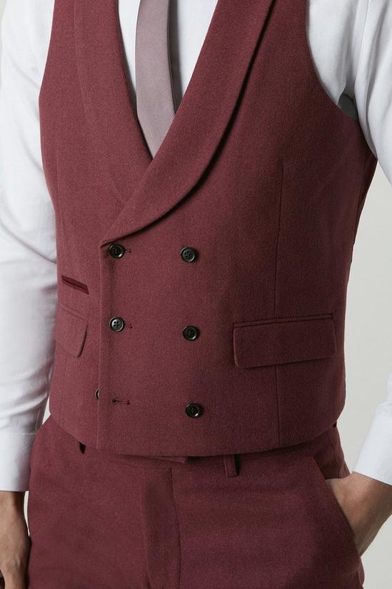 Burton Slim Fit Burgundy Tweed Suit Waistcoat 4