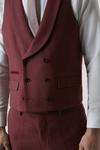 Burton Slim Fit Burgundy Tweed Suit Waistcoat thumbnail 5
