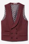 Burton Slim Fit Burgundy Tweed Suit Waistcoat thumbnail 6