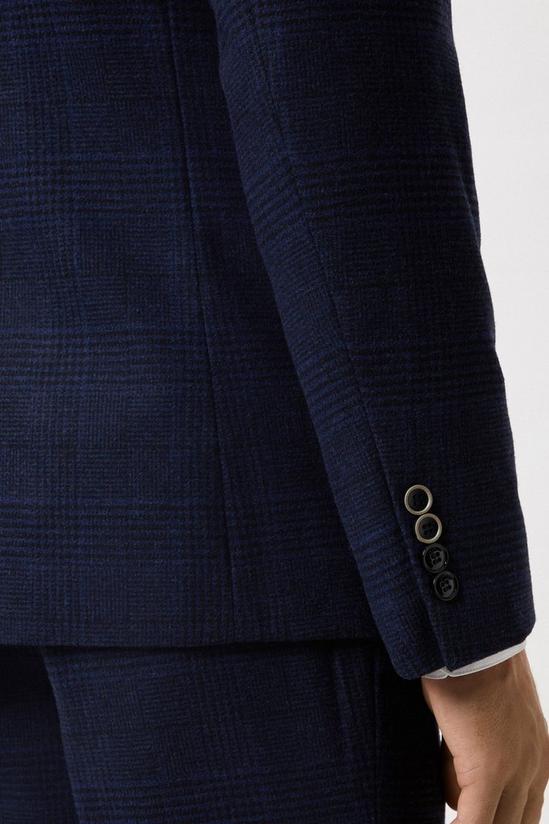Burton Slim Fit Navy Check Tweed Suit Jacket 6