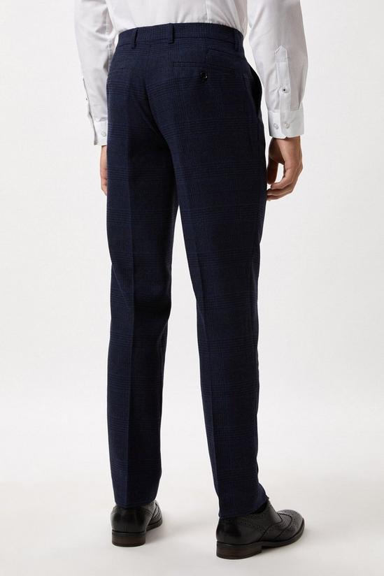 Burton Slim Fit Navy Check Tweed Suit Trousers 3