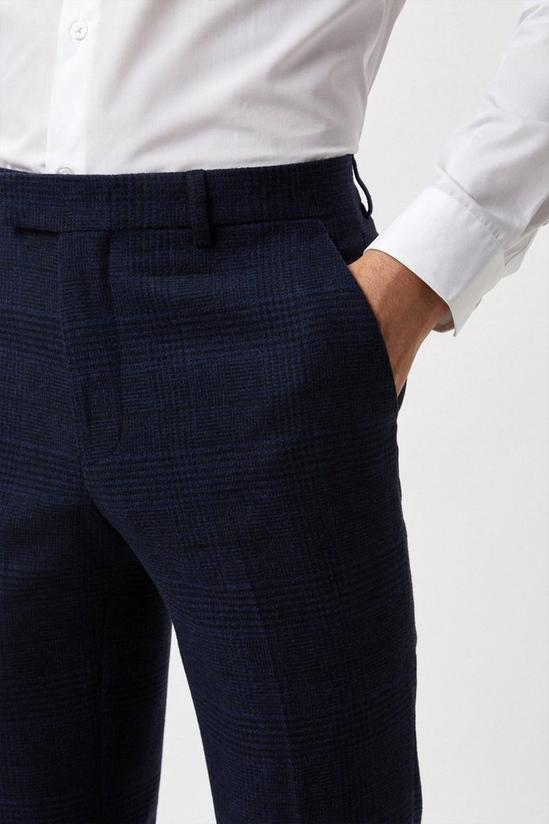 Burton Slim Fit Navy Check Tweed Suit Trousers 4