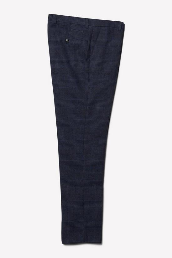 Burton Slim Fit Navy Check Tweed Suit Trousers 5