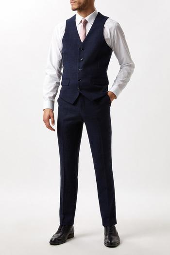 Related Product Harry Brown Slim Fit Navy Check Tweed Suit Waistcoat