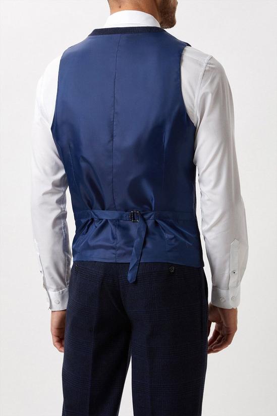 Burton Harry Brown Slim Fit Navy Check Tweed Suit Waistcoat 3