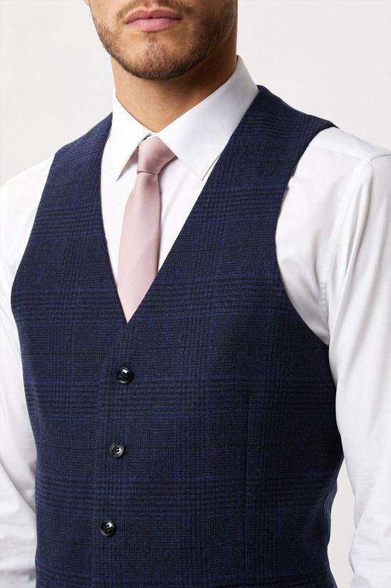 Burton Harry Brown Slim Fit Navy Check Tweed Suit Waistcoat 6
