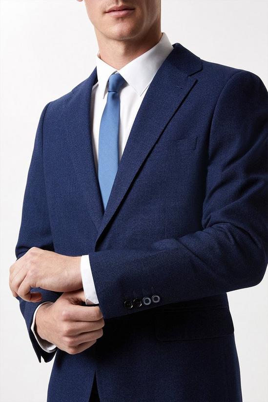 Burton Slim Fit Blue Semi Plain Suit Jacket 5