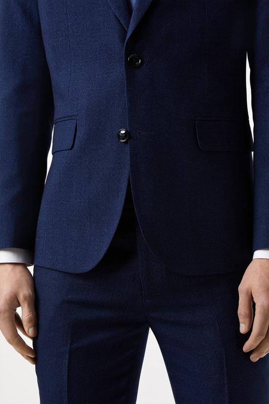 Burton Slim Fit Blue Semi Plain Suit Jacket 6