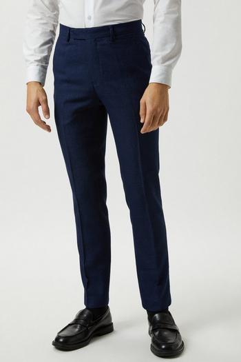 Related Product Slim Fit Blue Semi Plain Suit Trousers