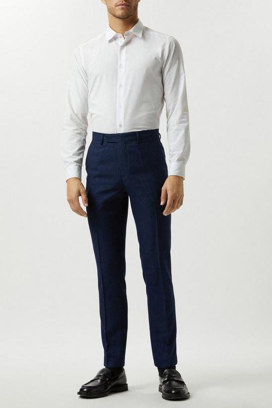 Burton Slim Fit Blue Semi Plain Suit Trousers 2