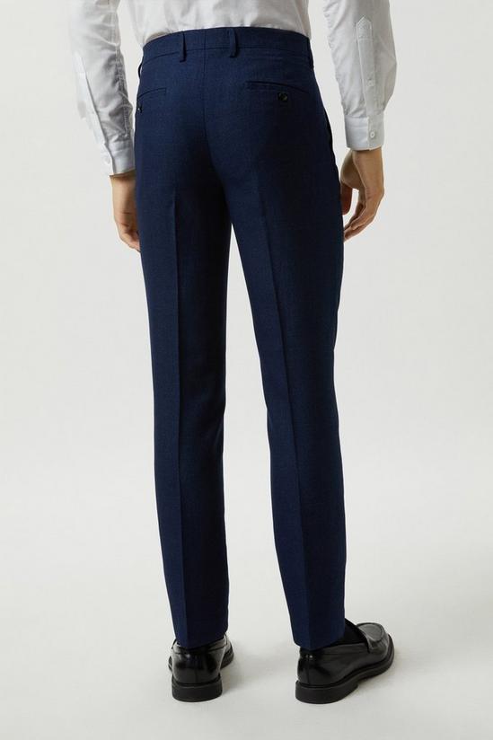 Burton Slim Fit Blue Semi Plain Suit Trousers 3