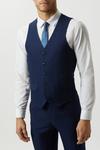 Burton Slim Fit Blue Semi Plain Suit Waistcoat thumbnail 1